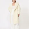 Teddy bear icon coat in alpaca and wool, white