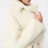 Teddy bear icon coat in alpaca and wool, white