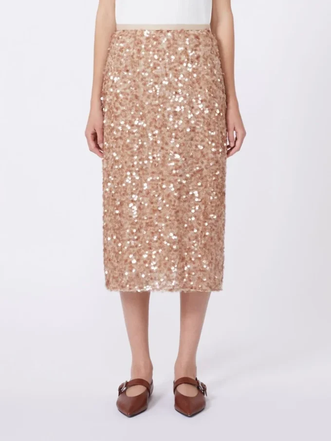 Tulle and sequin skirt, nudo Tulle and sequin skirt, nudo