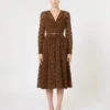 Tulle midi dress, chocolate