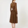 Tulle midi dress, chocolate