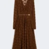 Tulle midi dress, chocolate