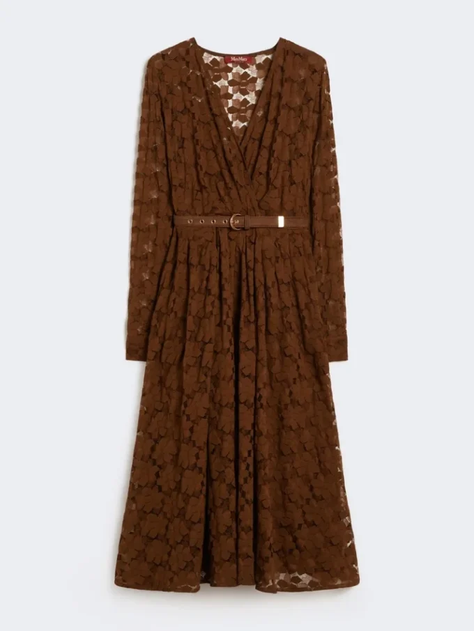 Tulle midi dress, chocolate