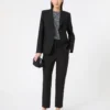 Viscose-blend canvas blazer, black