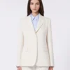 Viscose-blend canvas blazer, ivory