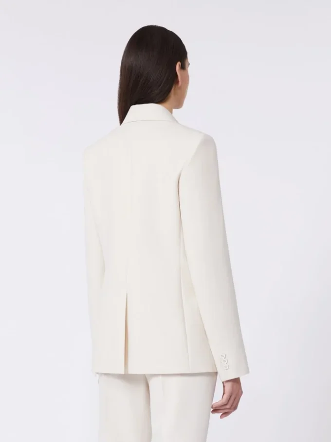 Viscose-blend canvas blazer, ivory