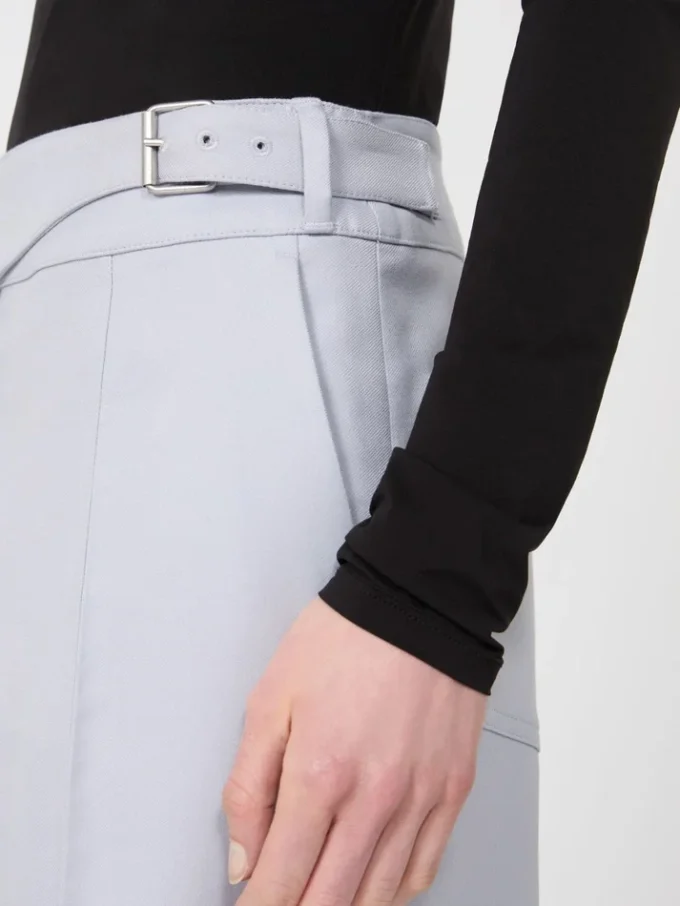 Viscose-blend gabardine yoke-detail trousers, medium grey