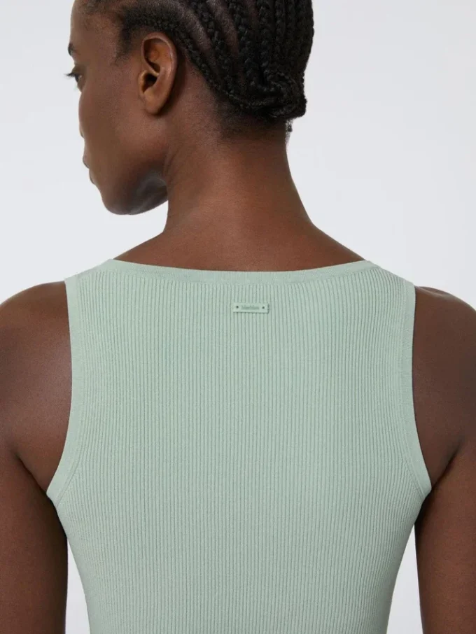 Viscose-blend yarn top, sage green