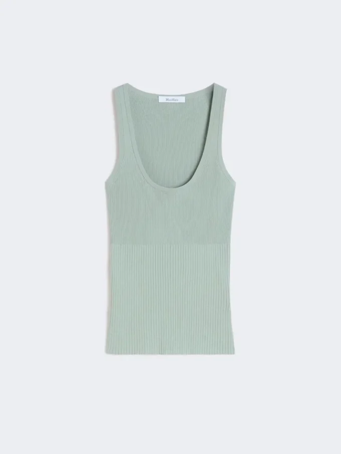 Viscose-blend yarn top, sage green