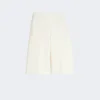 Viscose crepe jersey bermuda shorts, white