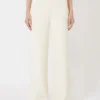 Viscose crepe knit trousers, ivory Viscose crepe knit trousers, ivory