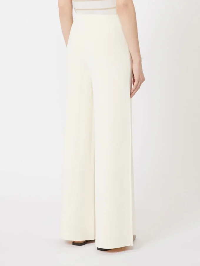 Viscose crepe knit trousers, ivory Viscose crepe knit trousers, ivory