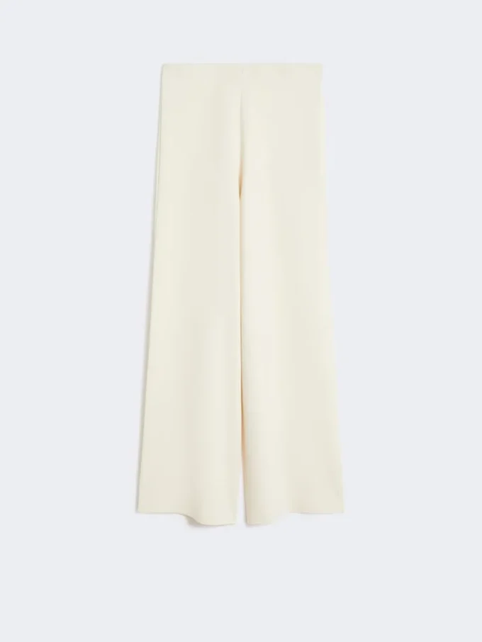 Viscose crepe knit trousers, ivory Viscose crepe knit trousers, ivory