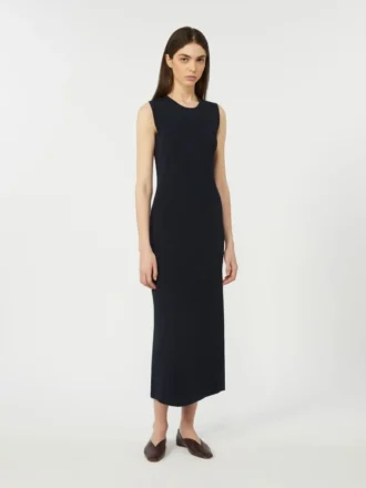 Viscose crepe sheath dress, ultramarine