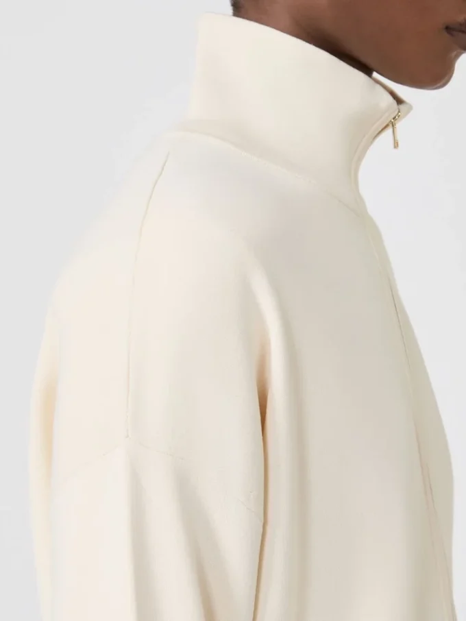 Viscose crepe yarn cardigan, ivory