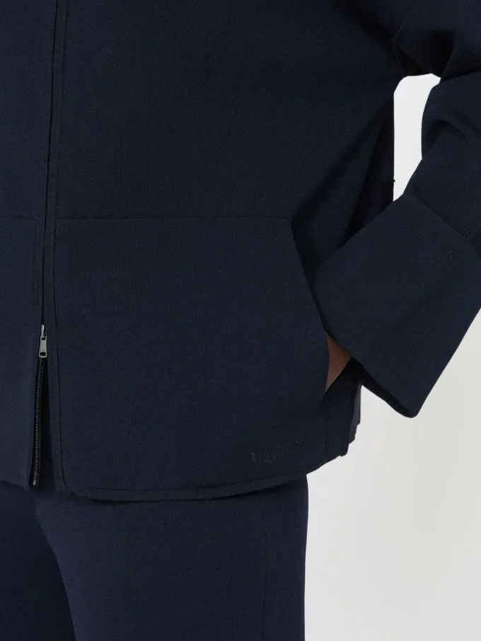 Viscose crepe yarn cardigan, ultramarine