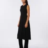 Viscose crepe yarn dress, black