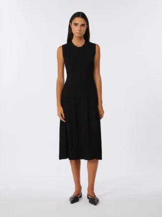 Viscose crepe yarn dress, black