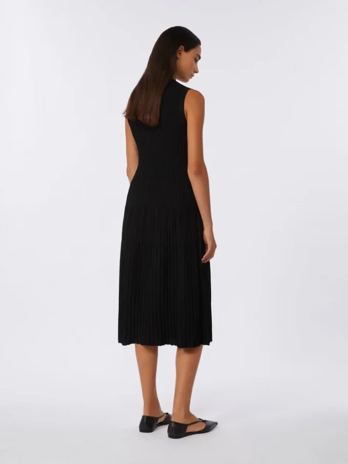 Viscose crepe yarn dress, black