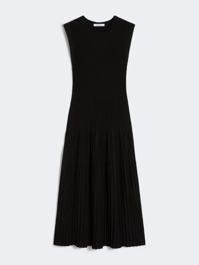 Viscose crepe yarn dress, black