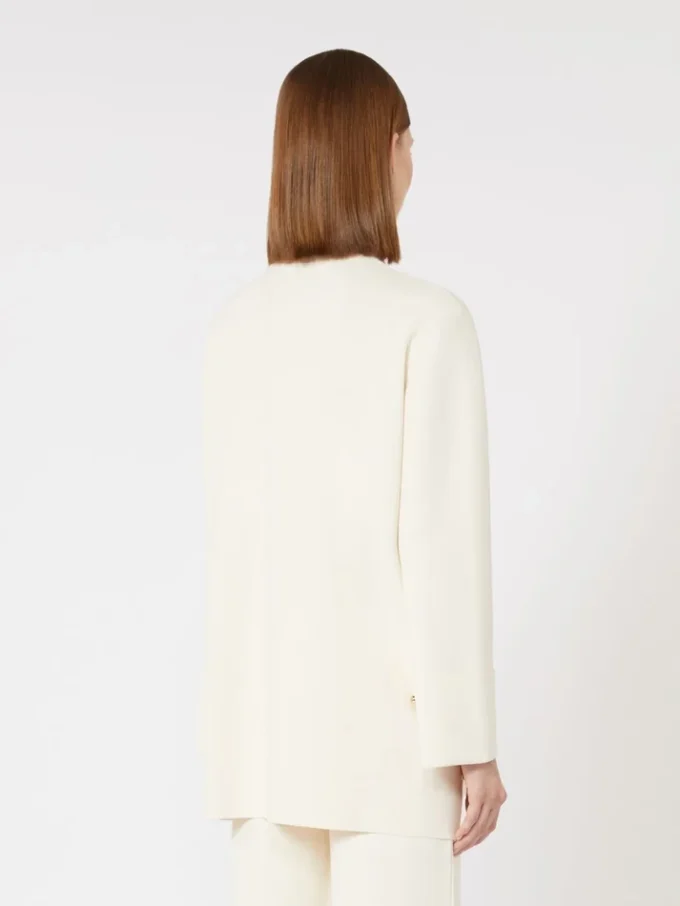 Viscose crepe yarn jumper, ivory