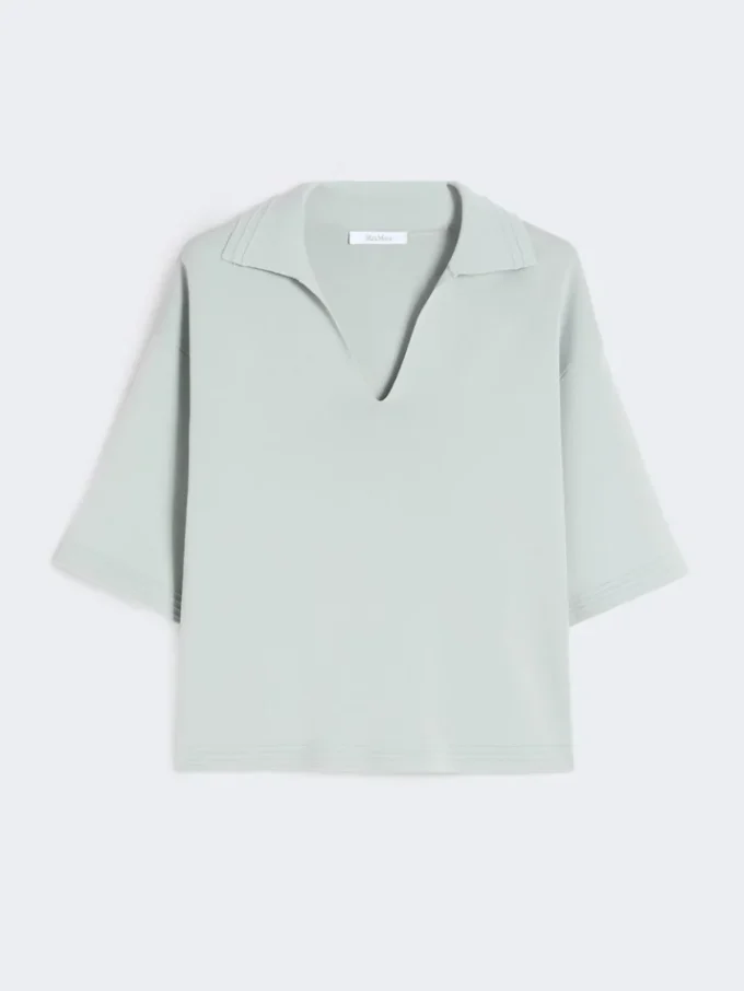 Viscose crepe yarn jumper, sage green