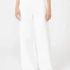 Viscose crepe yarn trousers, optical white