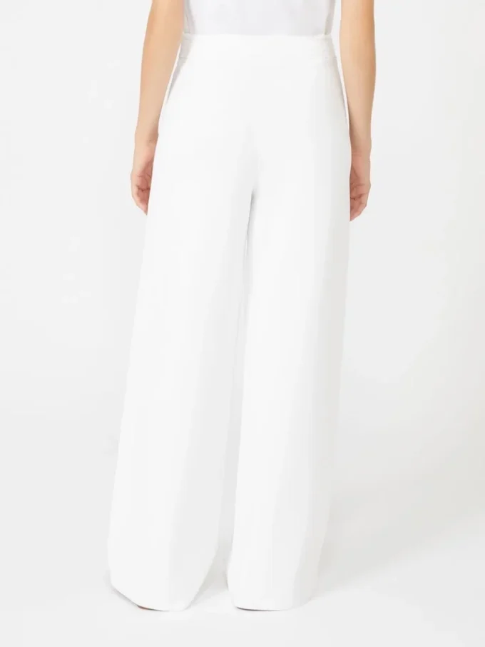 Viscose crepe yarn trousers, optical white