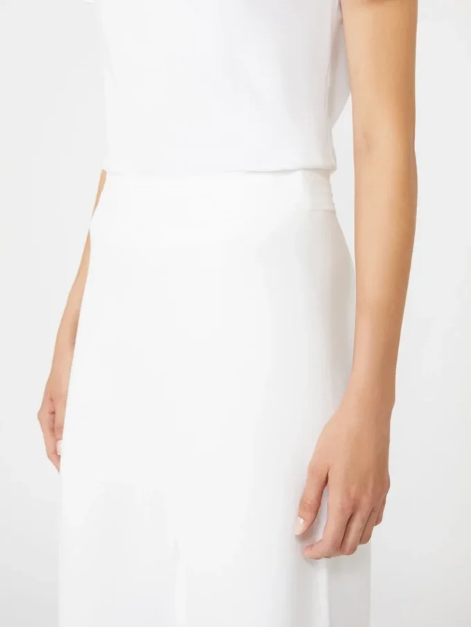 Viscose crepe yarn trousers, optical white