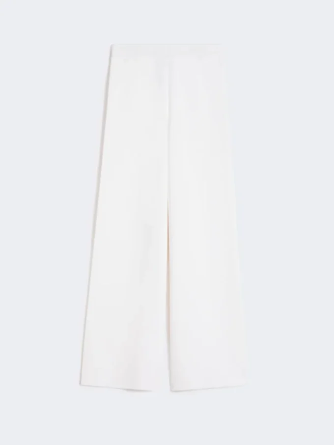 Viscose crepe yarn trousers, optical white