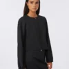 Viscose jersey boxy jacket, black Viscose jersey boxy jacket, black