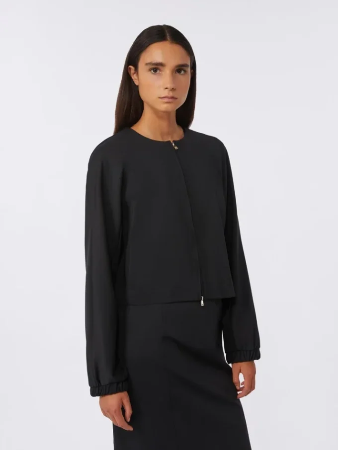 Viscose jersey boxy jacket, black Viscose jersey boxy jacket, black