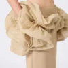 Viscose jersey midi skirt with ruffles, camel Viscose jersey midi skirt with ruffles, camel