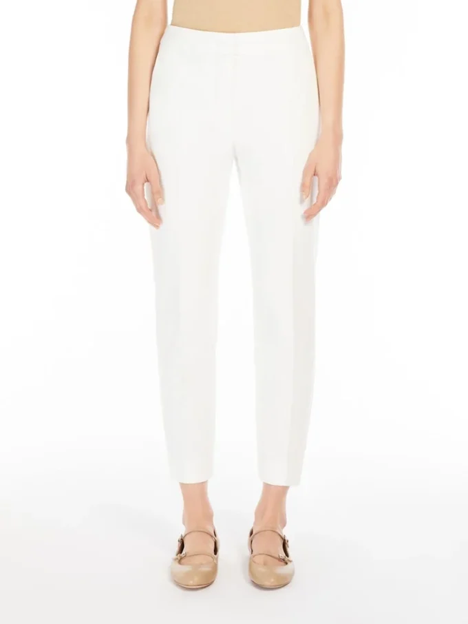 Viscose jersey trousers, white