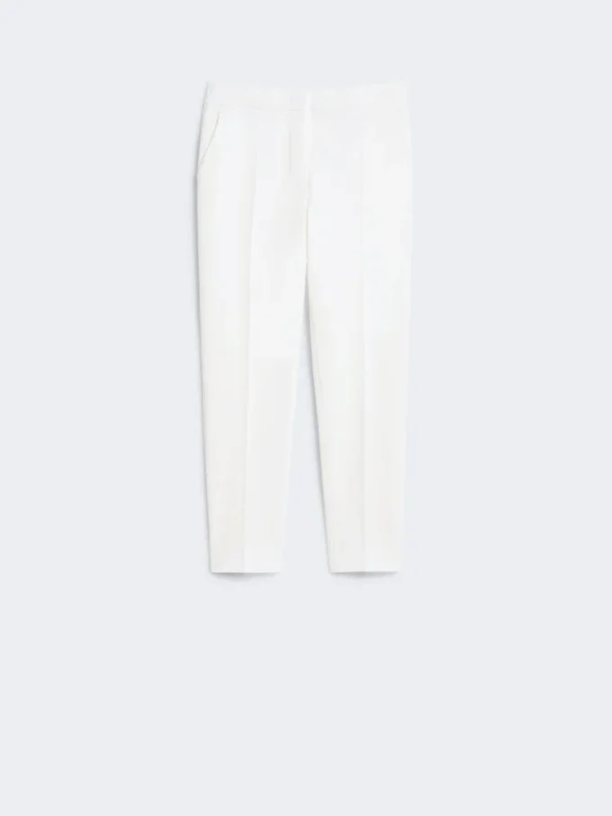 Viscose jersey trousers, white