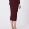 Viscose pencil skirt, bordeaux