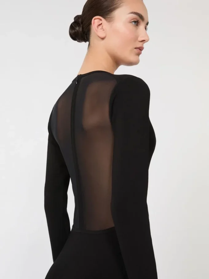 Viscose yarn dress, black