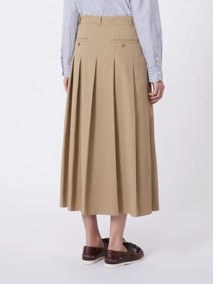 Washed gabardine skirt, hazelnut brown