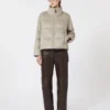 Water-repellent canvas and camel down jacket, sand