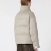 Water-repellent canvas and camel down jacket, sand