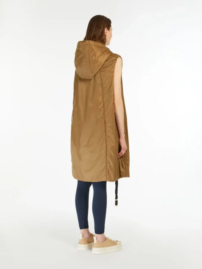 Water-repellent canvas gilet, caramel