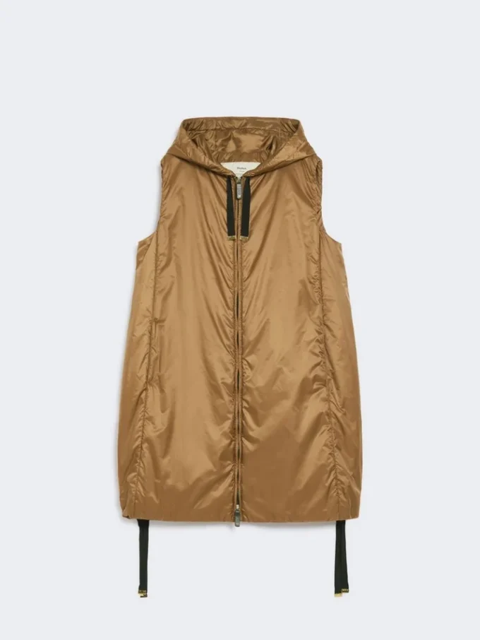 Water-repellent canvas gilet, caramel