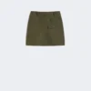 Water-repellent canvas mini skirt, kaki