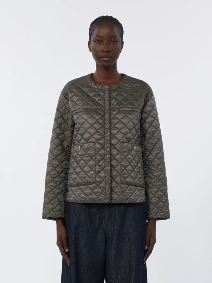 Water-repellent canvas padded jacket, dark grey