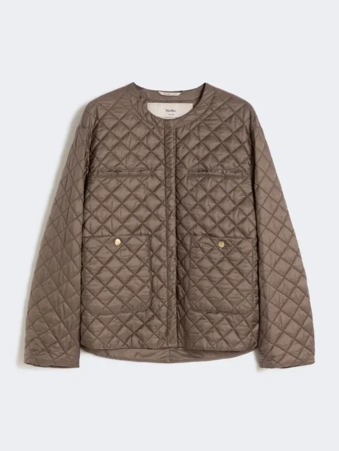 Water-repellent canvas padded jacket, hazelnut brown