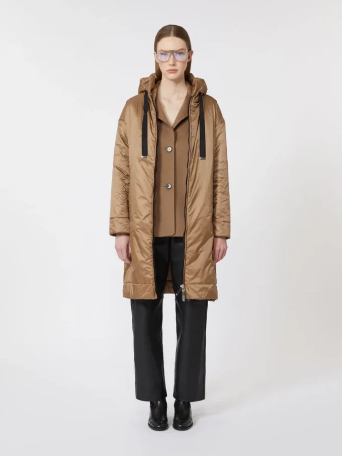 Water-repellent canvas padded parka, camel Water-repellent canvas padded parka, camel