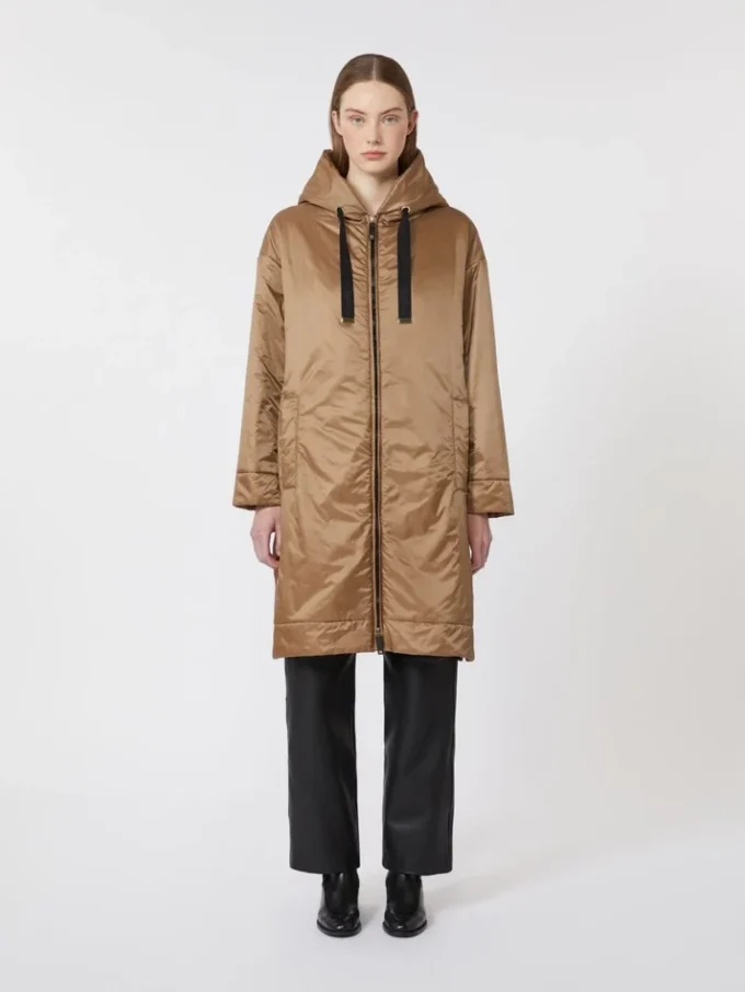 Water-repellent canvas padded parka, camel Water-repellent canvas padded parka, camel