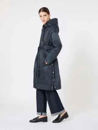 Water-repellent canvas padded parka, midnightblue