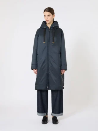 Water-repellent canvas padded parka, midnightblue