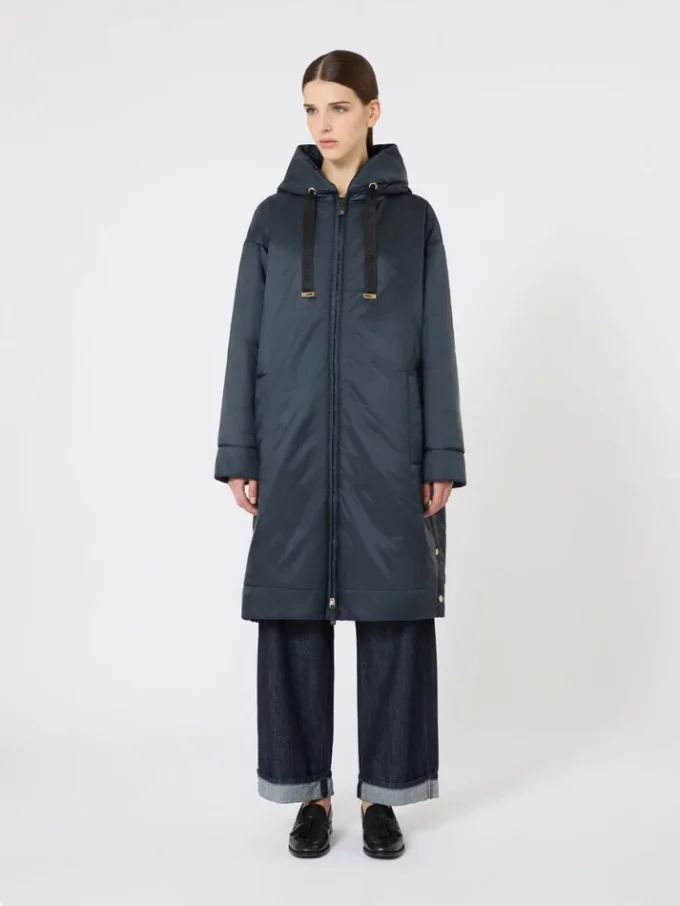 Water-repellent canvas padded parka, midnightblue